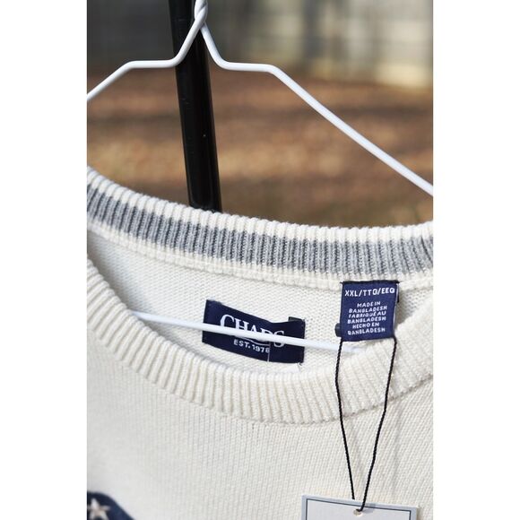 Chaps Flag Sweater NWT White - Picture 4 of 5